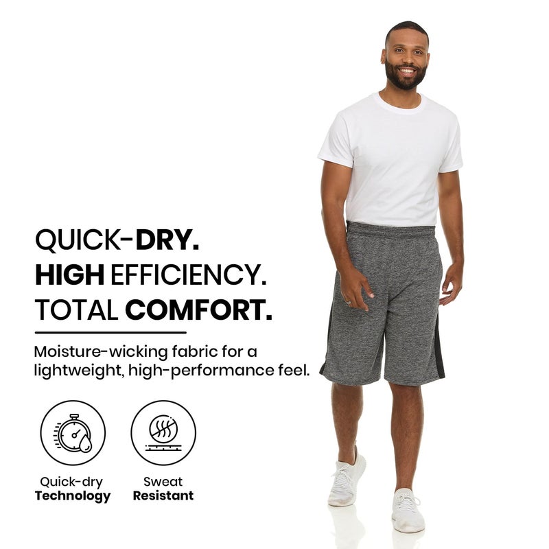 Essential Elements Athletic Shorts for Men - Men's Basketball Shorts - Sports Shorts for Workout, Gym, Running (3 Pack/Set A, Large) - Image 3